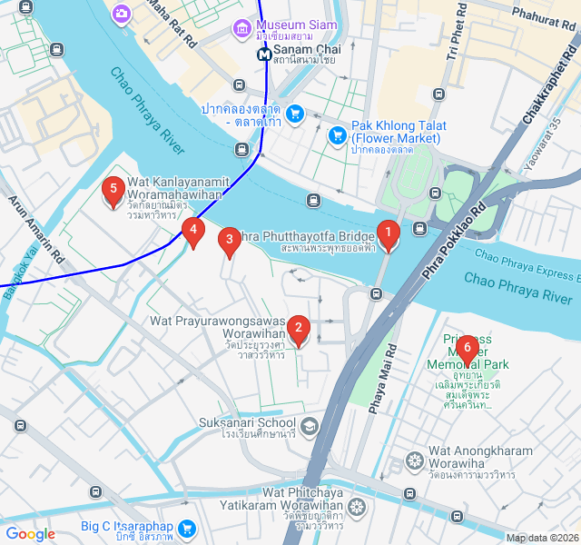 Route map for Thonburi: The Hidden Riverside Communities