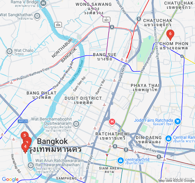 Route map for Wang Lang Waterfront: Markets and Medics