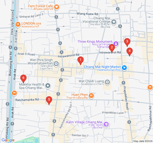 Route map for Lanna Architecture and Hidden Courtyards
