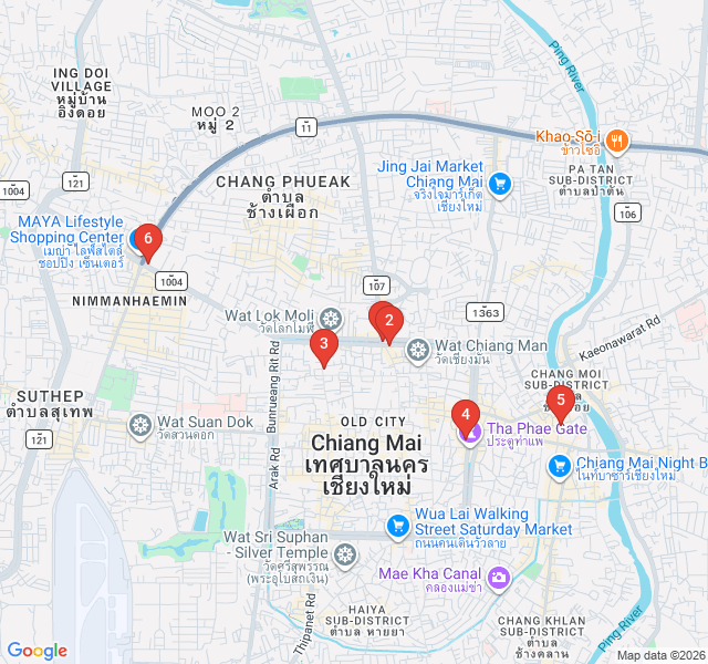 Route map for Retro Chiang Mai: Vintage and Thrift Trail