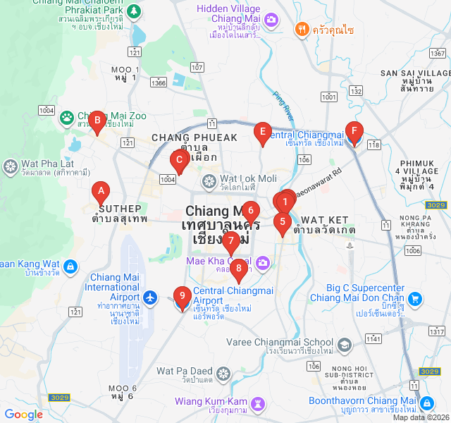 Route map for The Silk and Spice Trail of Kad Luang