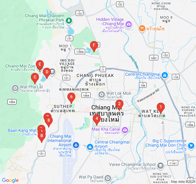 Route map for The Tunnel Temple and Artisan Woods