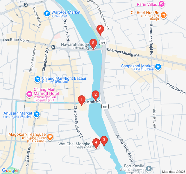 Route map for Twilight on the Ping: Romantic River Route