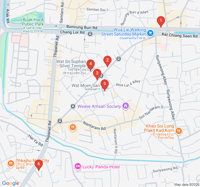 Route map for Wua Lai Silver and Saturday Soul