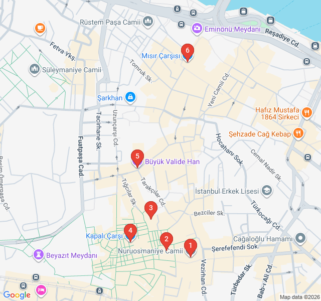 Route map for Grand Bazaar: Hidden Hans and Rooftops