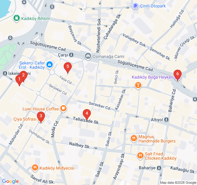 Route map for Kadıköy: Asian Side Street Food Safari