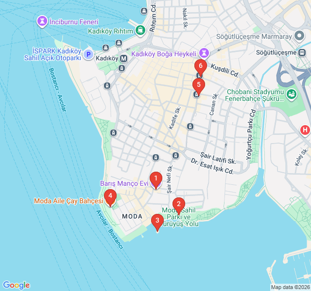 Route map for Moda: Sunsets and Sea Breezes