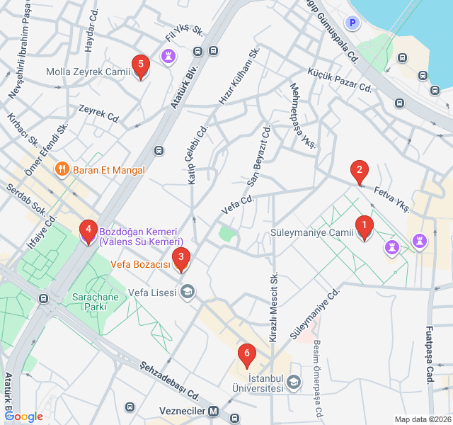 Route map for Süleymaniye: The Master Architect's Legacy