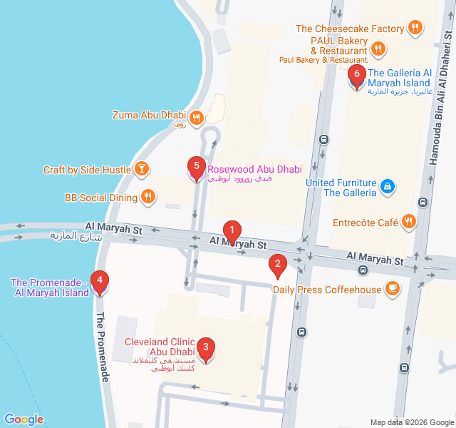 Route map for Al Maryah Promenade: Luxury and Glass Canyons