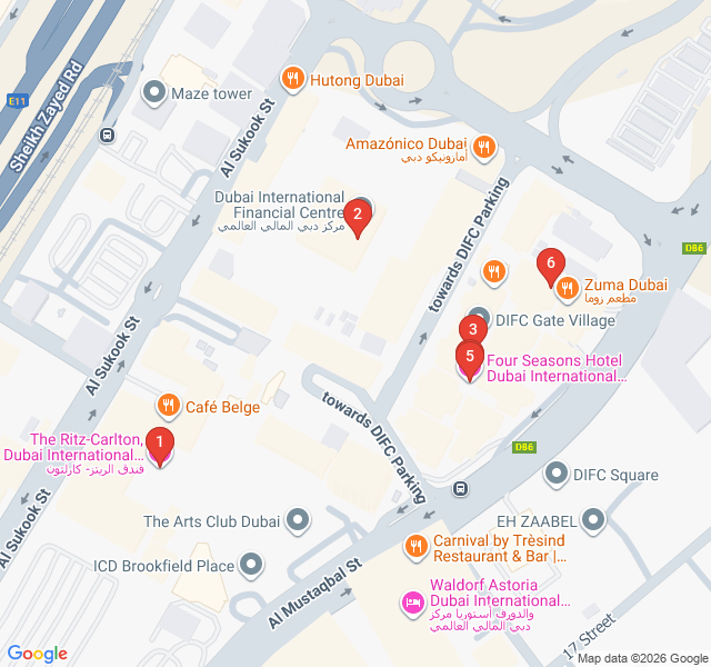 Route map for The Gate District: Finance and Fine Art