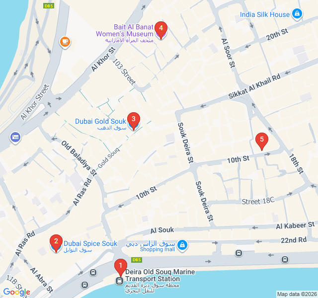 Route map for Scent and Gold: The Souks of Deira