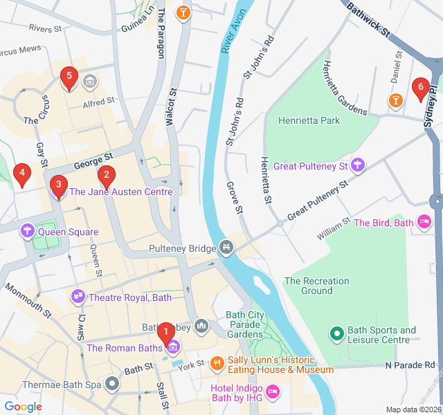 Route map for Jane Austen's Regency Romance