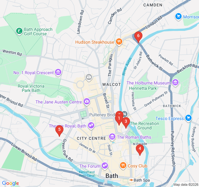 Route map for Victorian Bath: Beyond the Georgian Façade