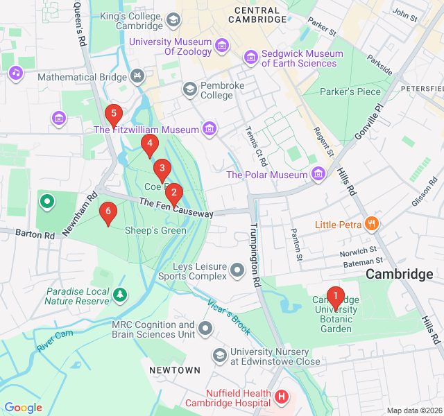 Route map for Botanical Bliss and Secret Gardens
