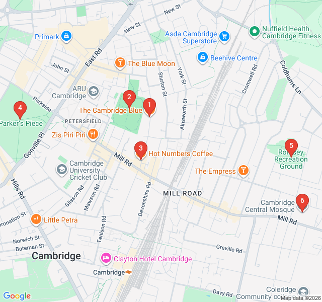 Route map for Mill Road: Global Flavors and Independent Spirit