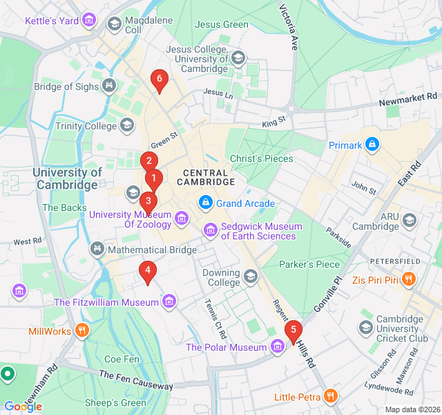 Route map for Sacred Spires: A Spiritual History of Cambridge