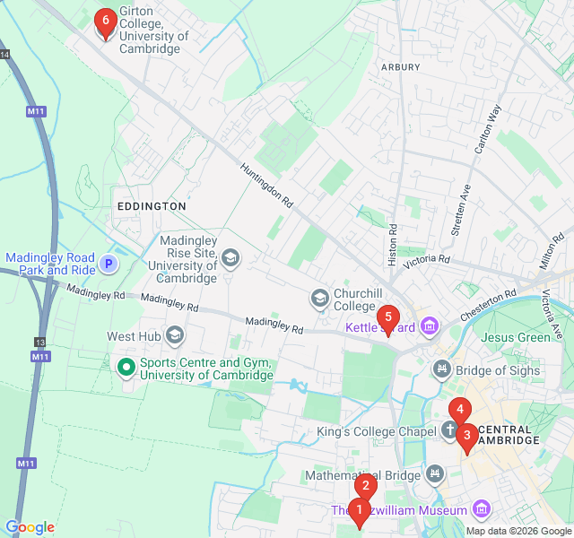 Route map for The Women of Cambridge: Trailblazers and Pioneers