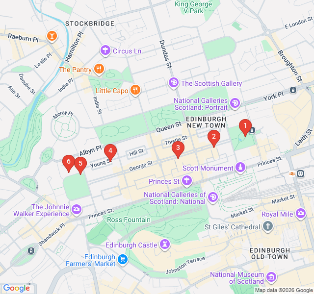 Route map for Georgian New Town: Enlightenment Architecture