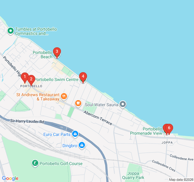 Route map for Portobello Promenade: Edinburgh's Seaside Escape
