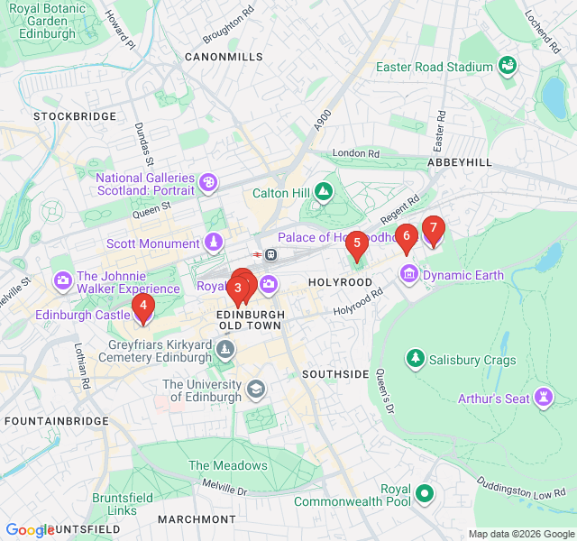 Route map for The Royal Mile: From Castle to Palace