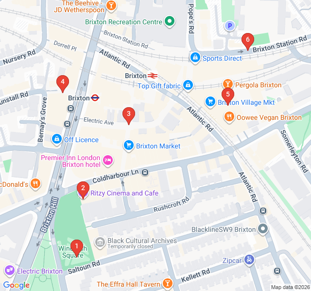 Route map for Brixton Beats: Market Flavors & Musical Icons