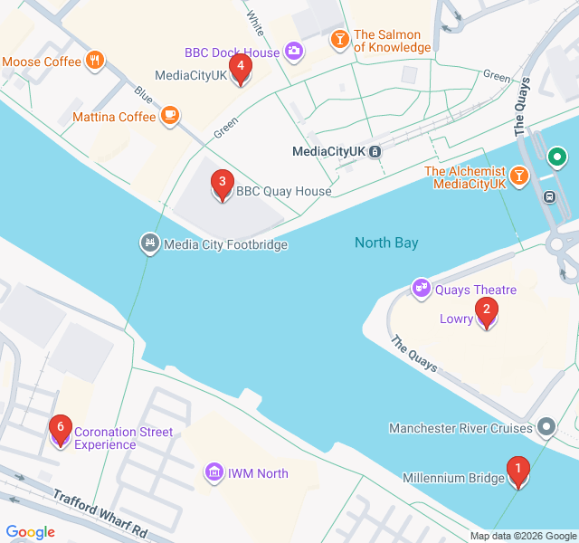 Route map for Modernity at Salford Quays