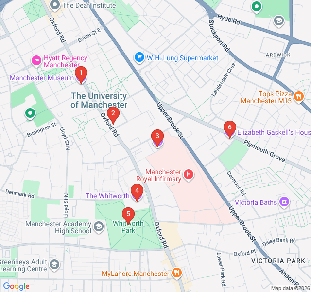 Route map for The Whitworth Art and Parklands Walk