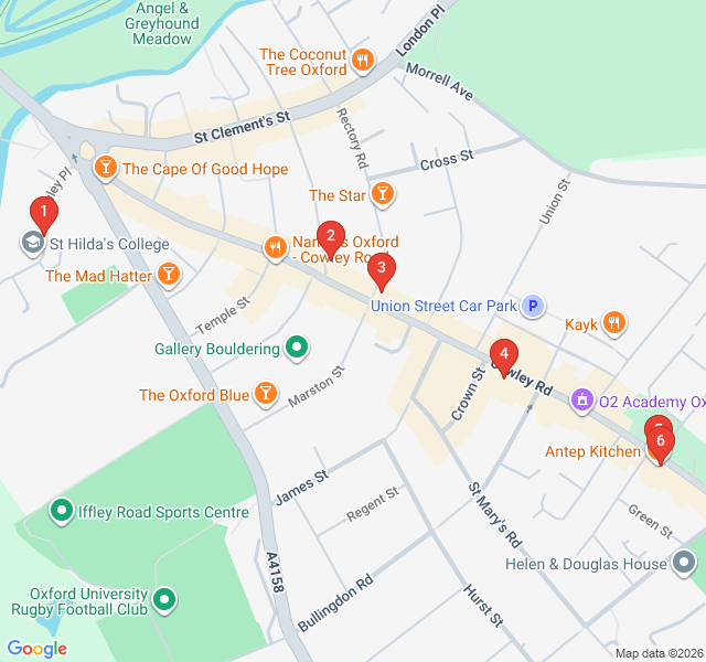 Route map for Cowley Road: Street Art & Global Flavors