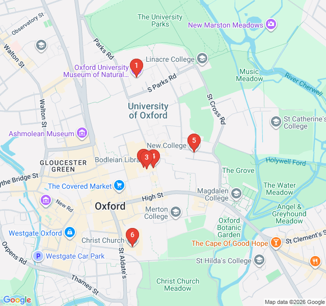 Route map for Harry Potter & Collegiate Splendor