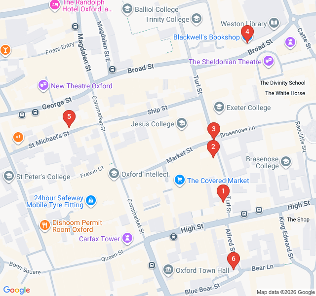 Route map for Independent Oxford: Coffee and Vintage Curios