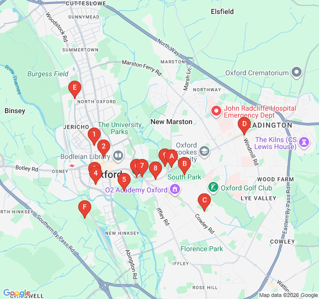Route map for Dreaming Spires Sunset Panorama