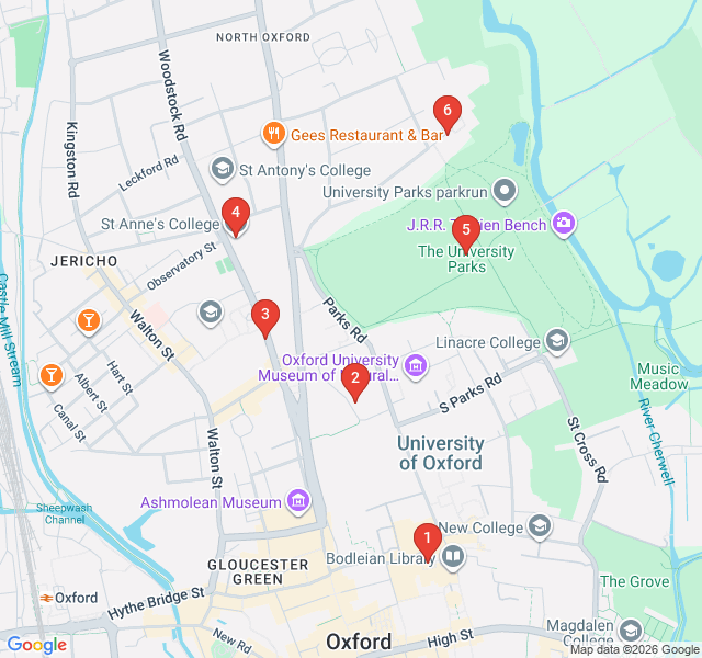Route map for Pioneers and Portraits: The Women of Oxford