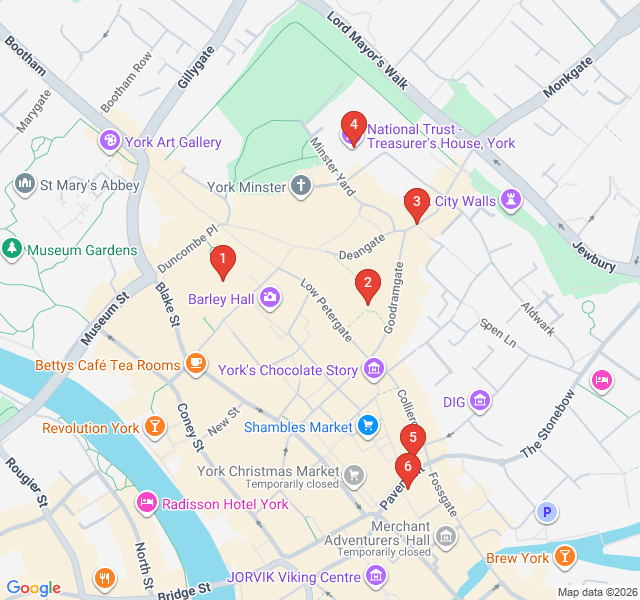 Route map for Haunted Shadows of Medieval York