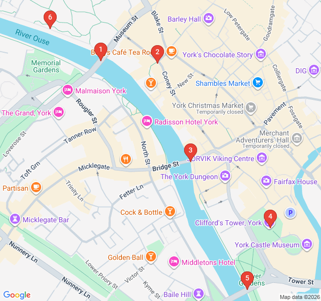 Route map for Riverside Reflections along the Ouse