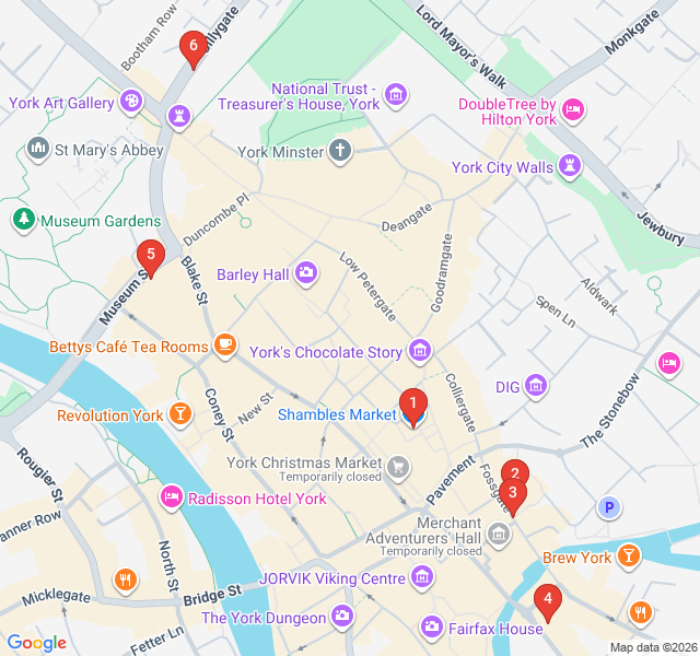 Route map for Savory Bites and Artisan York