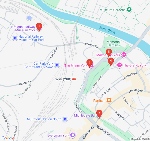 Route map for Steam and Steel: York's Railway Heritage