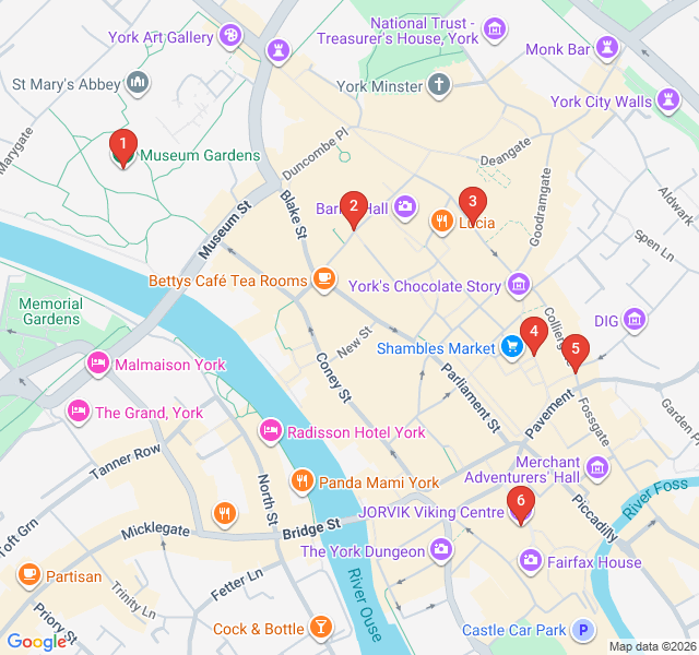 Route map for York’s Legendary Beasts: A Family Scavenger Hunt