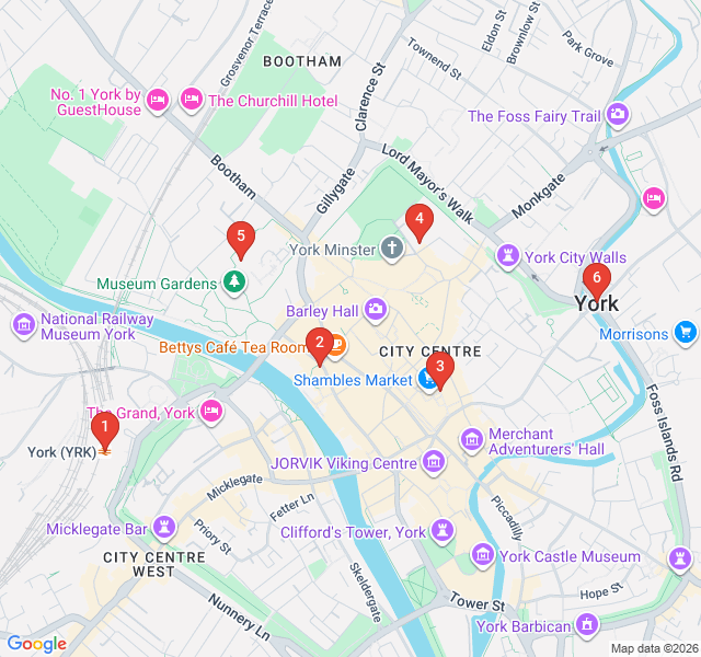Route map for York’s Silver Screen: A Movie Location Trail