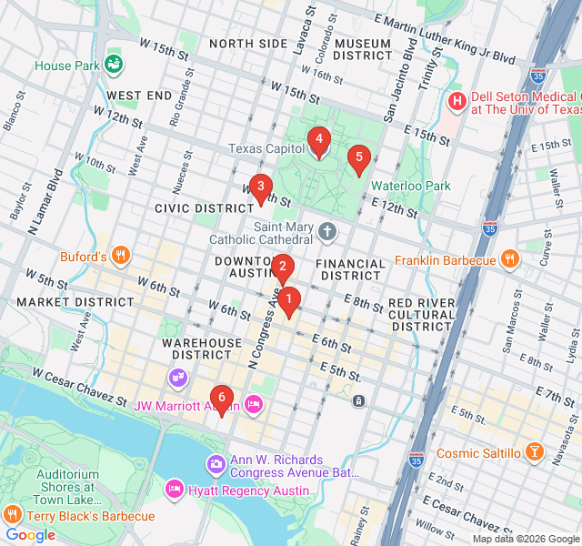 Route map for Power and Politics: The Texas State Capitol Route