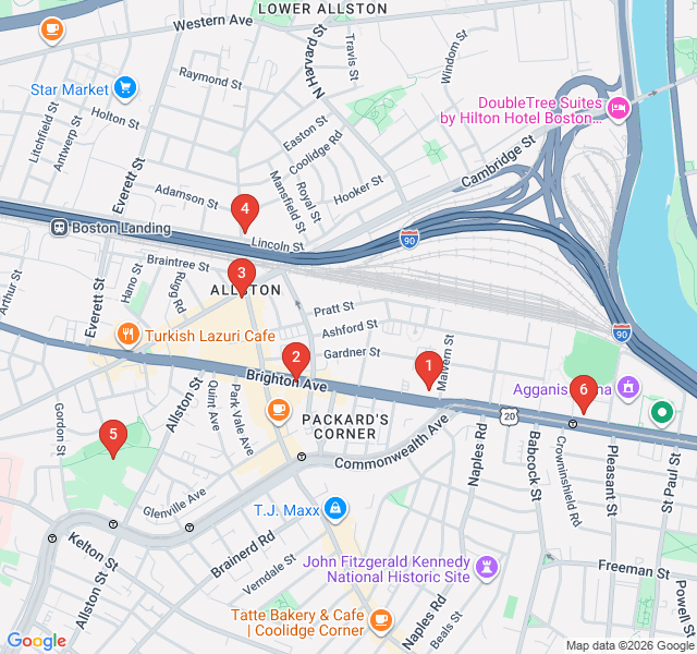 Route map for Allston's Murals & Global Bites