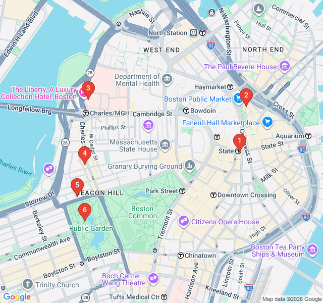 Route map for Cinematic Boston: Famous Film Locations