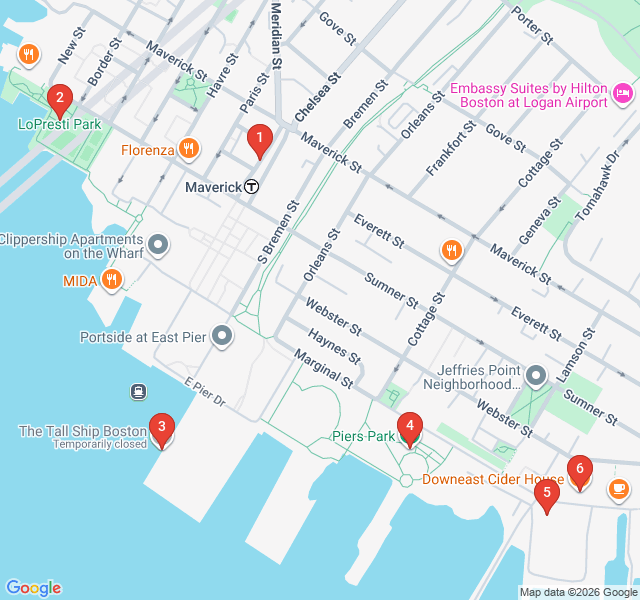 Route map for Eastie Skyline & Harbor Panoramas