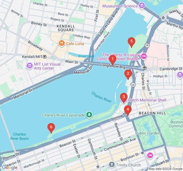 Route map for Sunset Serenade on the Esplanade