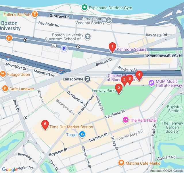 Route map for Fenway's Sporting Heart & Cultural Soul