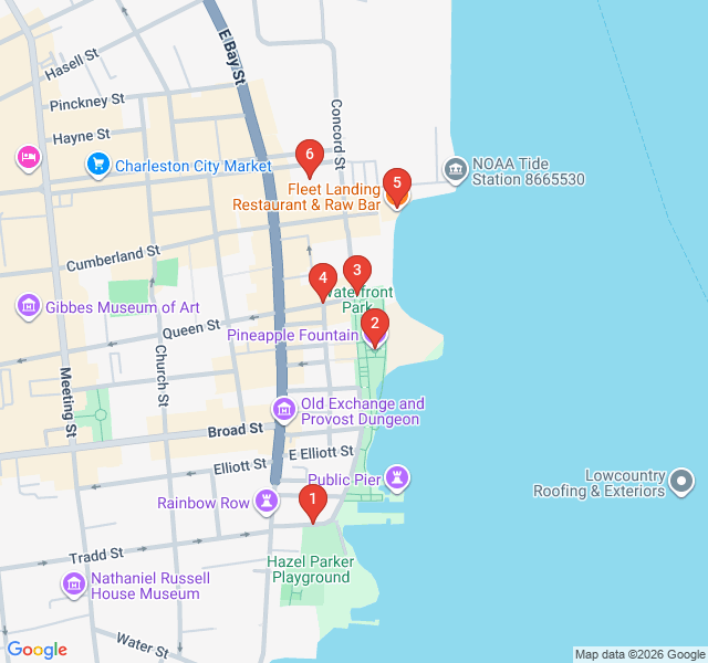 Route map for Maritime Magic: Waterfront and Cooper River Views