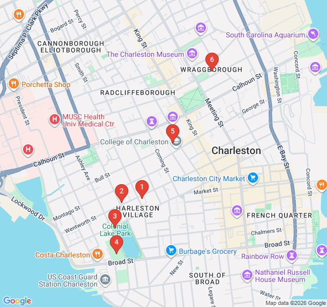 Route map for Stately Harleston: A Local’s View of Historic Living