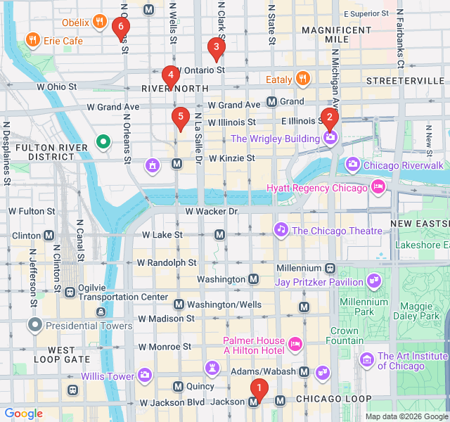 Route map for Deep Dish and Dogs: A Chicago Culinary Safari