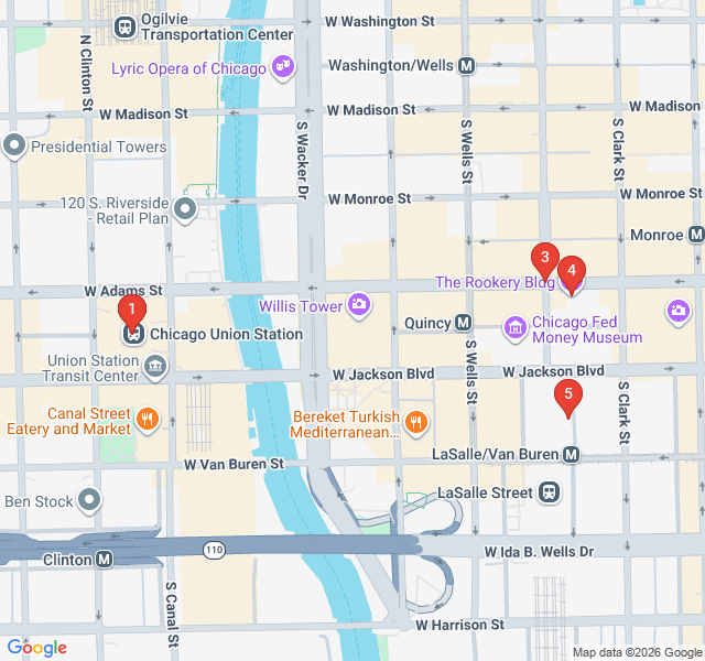 Route map for Lights, Camera, Chicago: Iconic Film Locations
