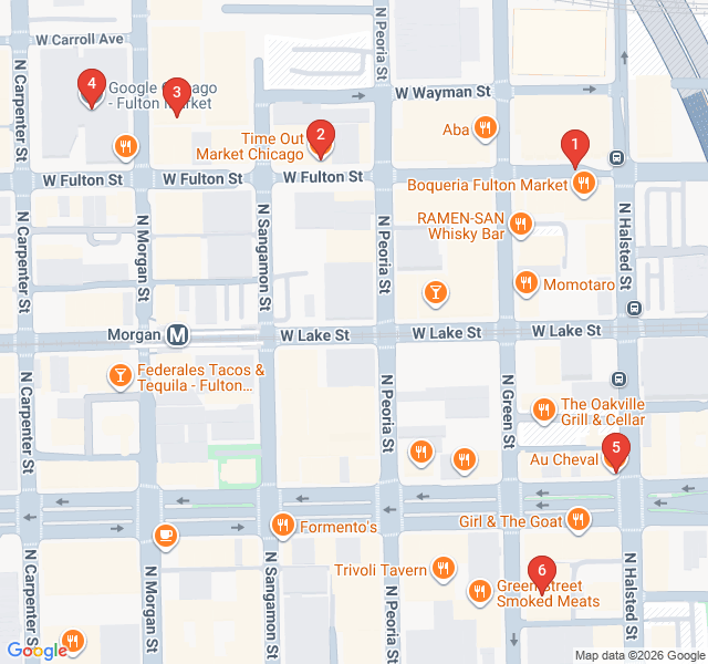Route map for Meatpacking to Michelin: The Fulton Market Transformation