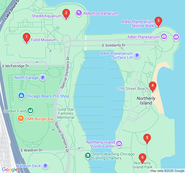 Route map for Skyline & Shoreline: The Museum Campus Waterfront Walk